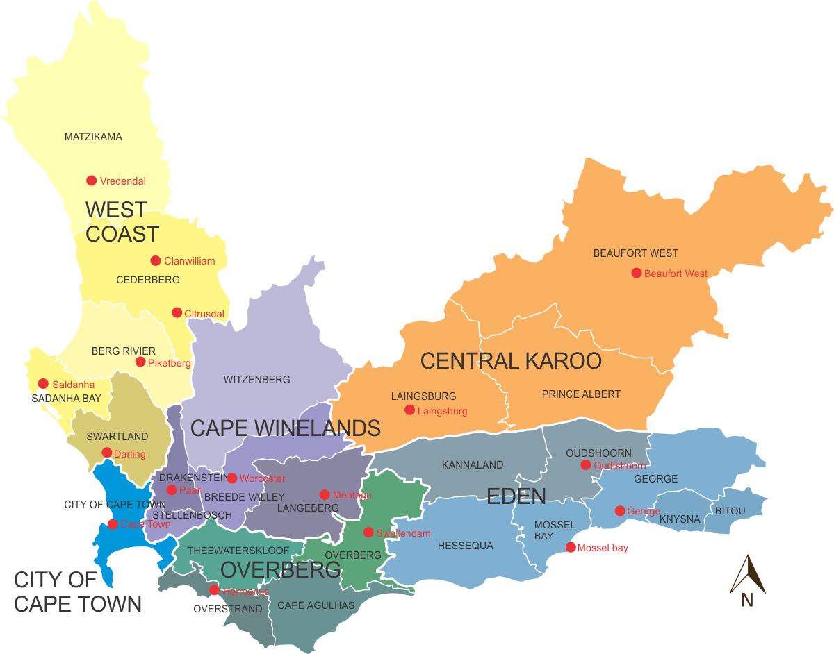 map western cape municipal districts